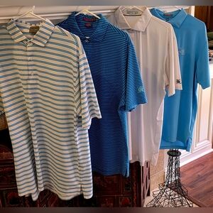 Four Golf Shirts From A Couple Country Clubs In Blues And Whites